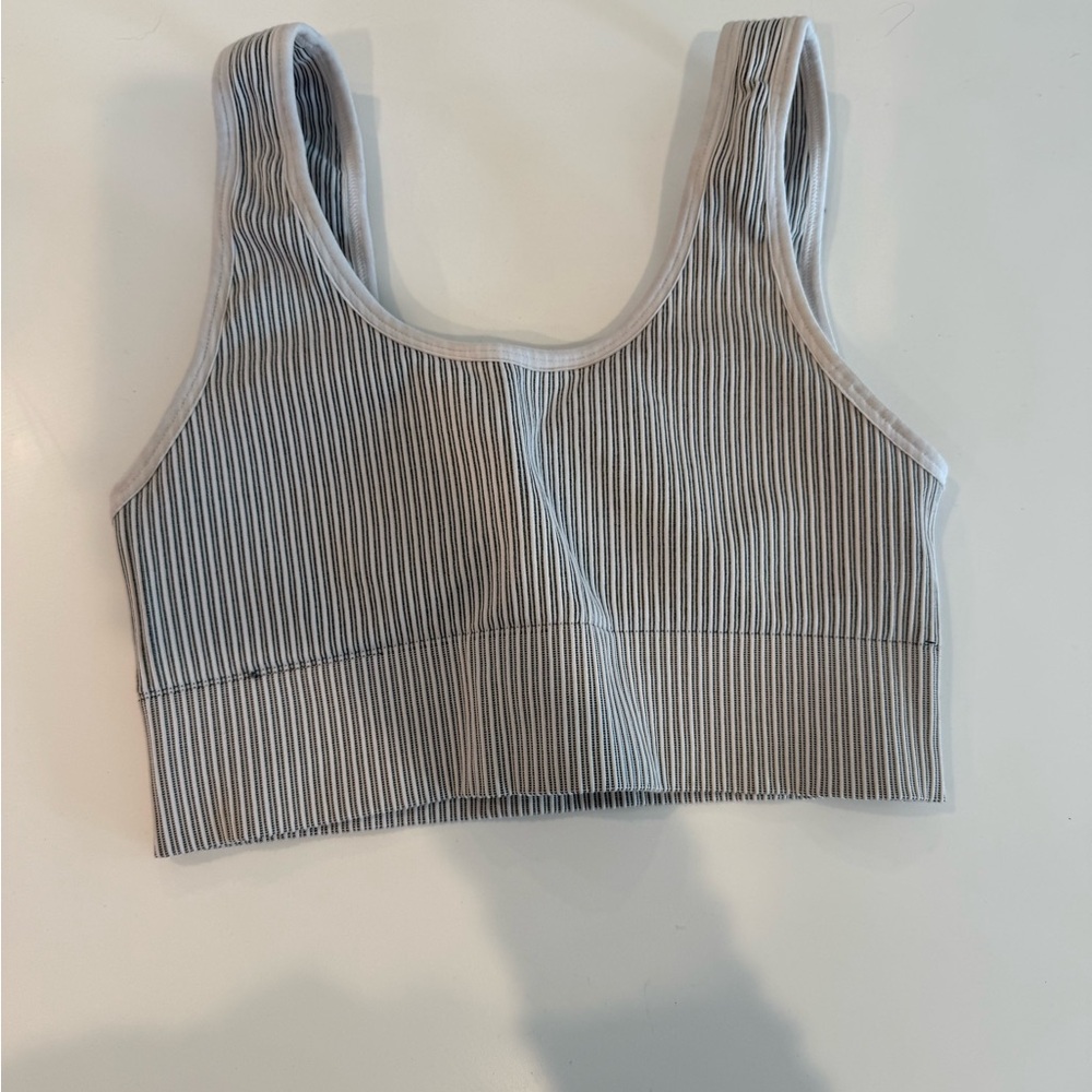 Good American Gray Striped Bra